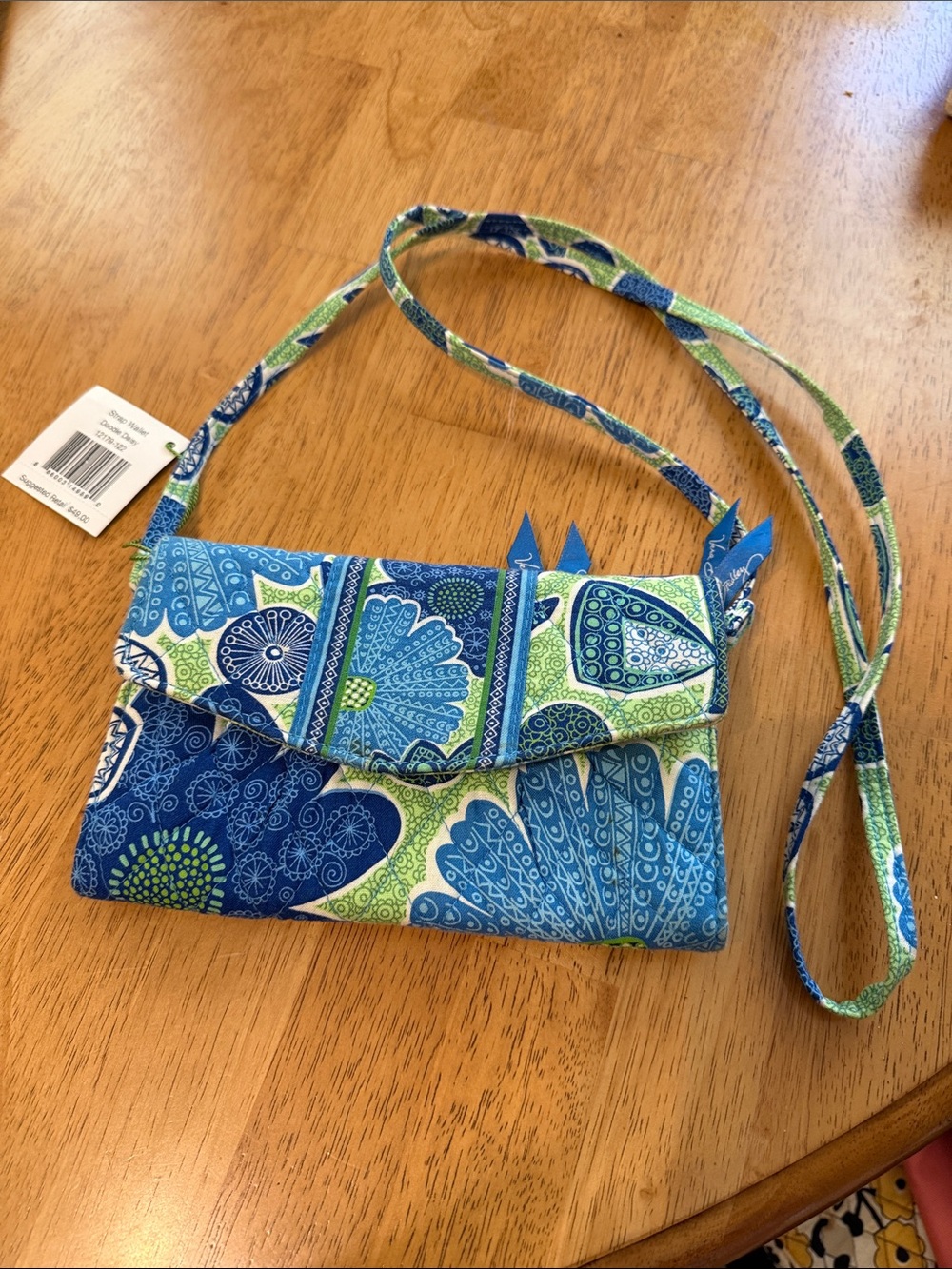 Vera Bradley Blue & Green Floral Quilted Crossbody